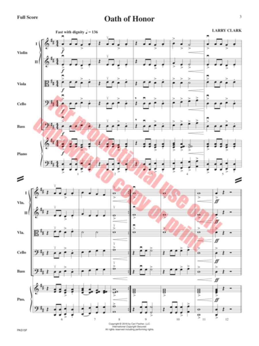 Oath of Honor Oath of Honor String Orchestra scores gallery preview page 4