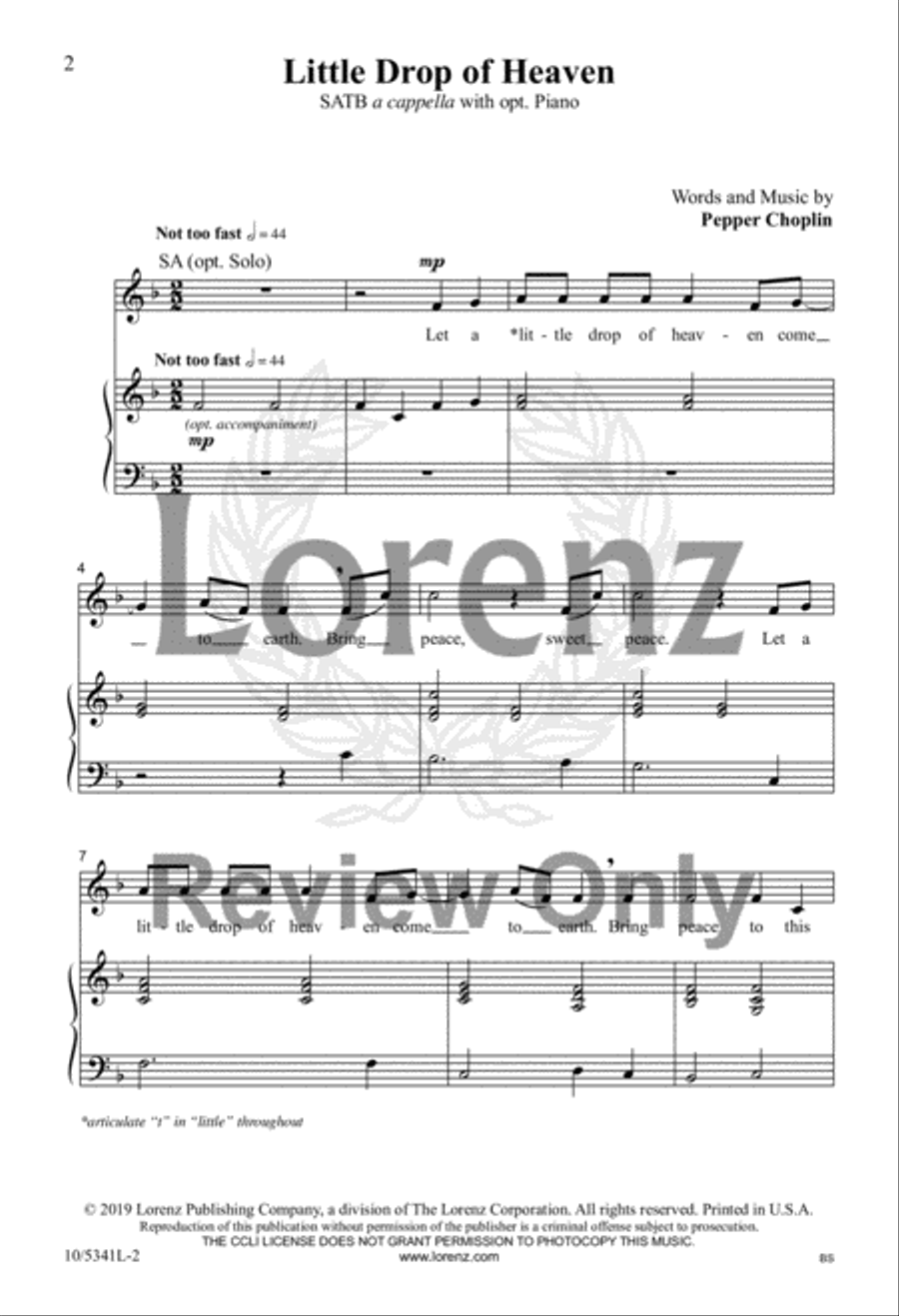 Little Drop of Heaven Little Drop of Heaven 4-Part scores gallery preview page 2