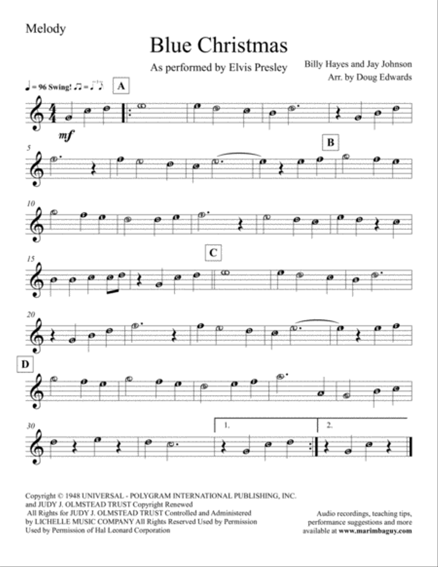 Blue Christmas Large Ensemble scores gallery preview page 3