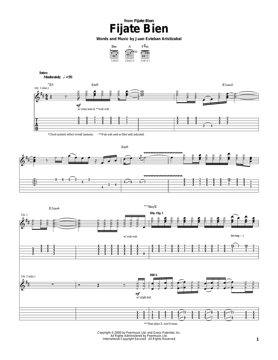 Fijate Bien Acoustic Guitar scores gallery preview page 1