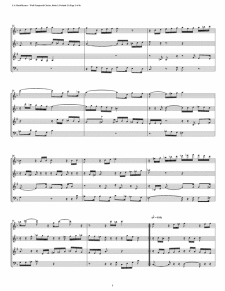Prelude 21 from Well-Tempered Clavier, Book 2 (Woodwind Quartet) image number null