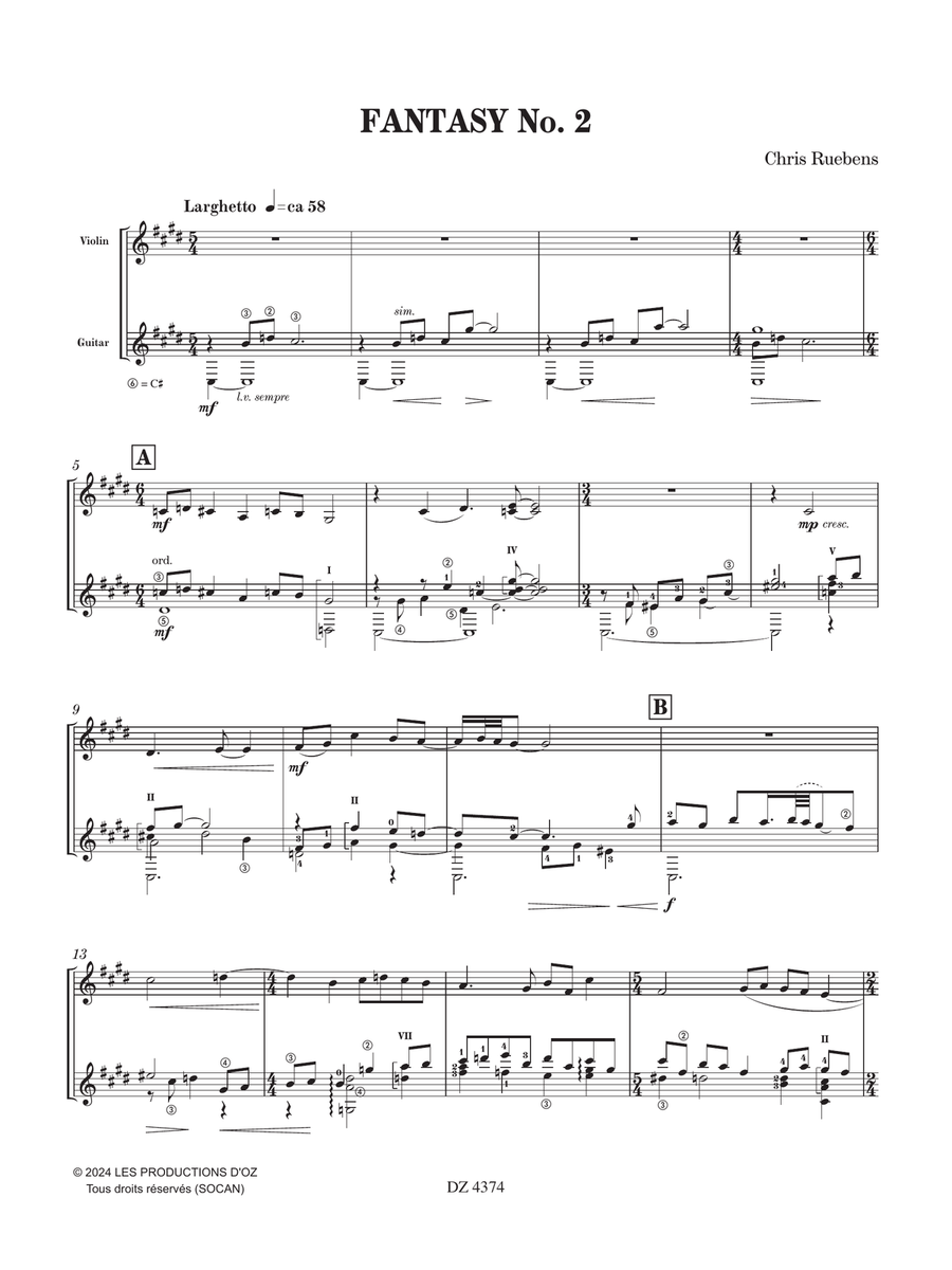 Fantasy No. 2 Violin scores gallery preview page 4