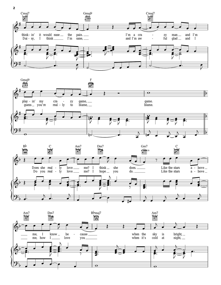 Daisy Jane Daisy Jane Piano, Vocal, Guitar scores gallery preview page 2