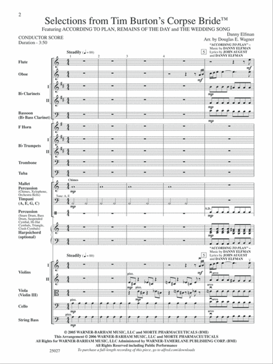 Corpse Bride, Selections from Tim Burton's: Score Full Orchestra scores gallery preview page 2