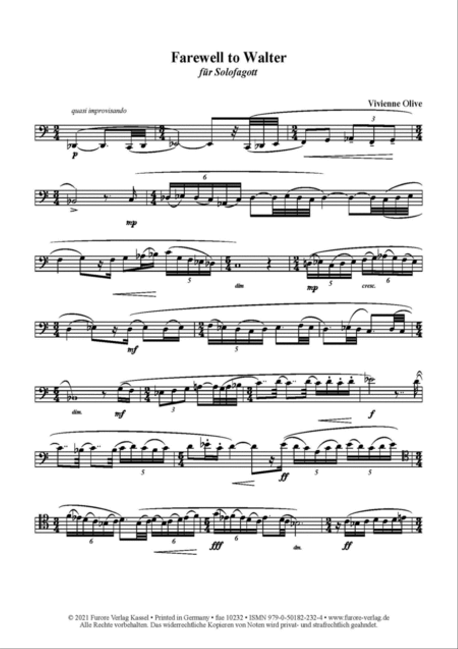 Farewell to Walter Farewell to Walter Bassoon Solo scores gallery preview page 2