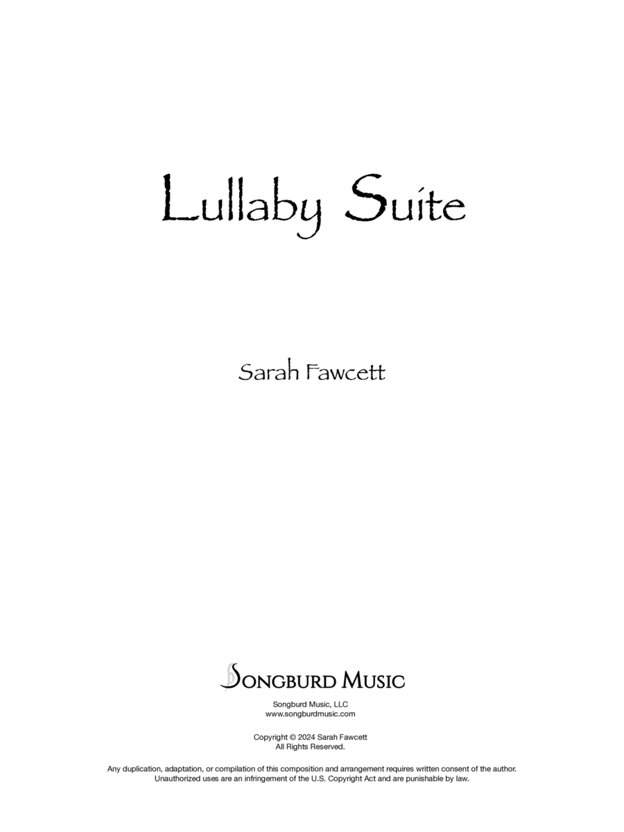 Lullaby Suite Piano, Vocal, Guitar scores gallery preview page 1