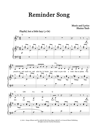 Book cover for Reminder Song