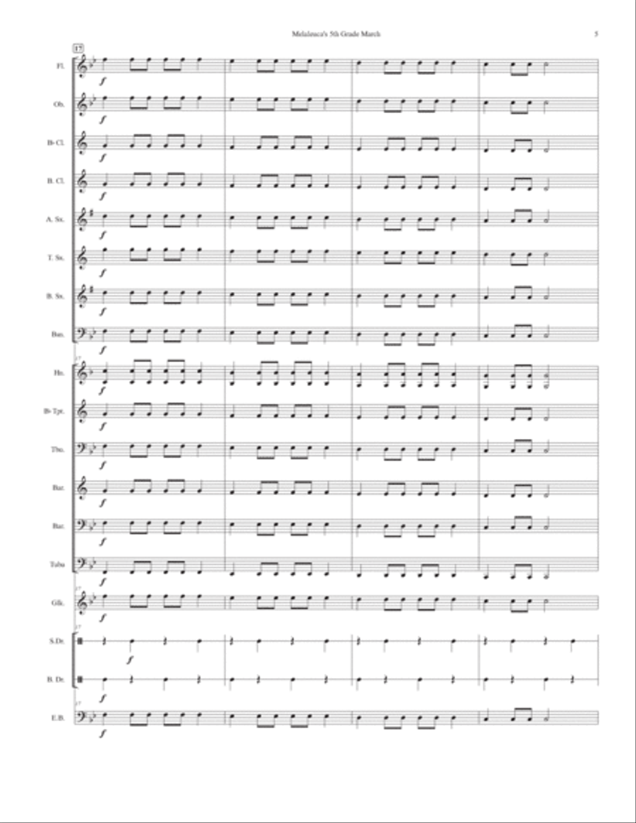 Melaleuca's 5th Grade March Concert Band scores gallery preview page 6