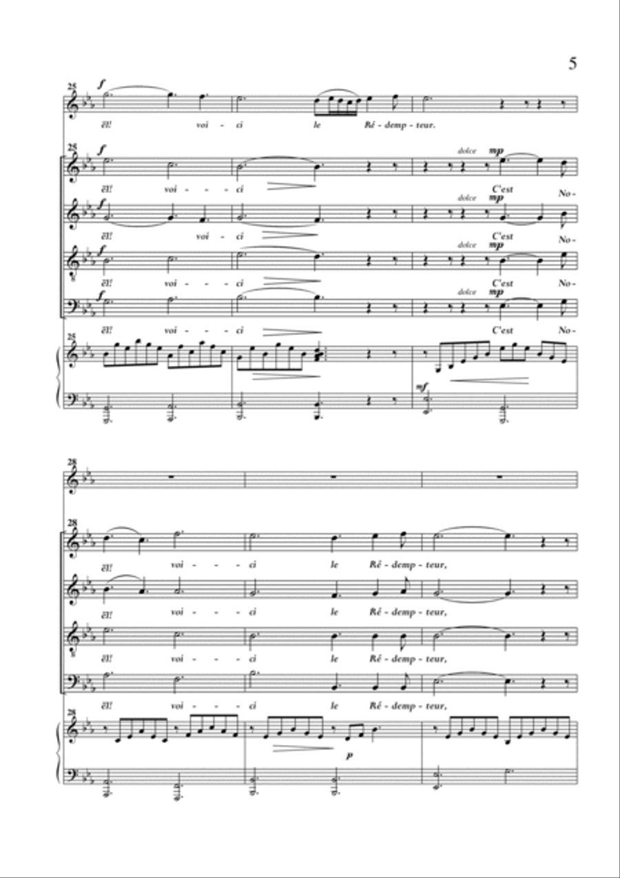 Cantique de Noël Choir scores gallery preview page 5