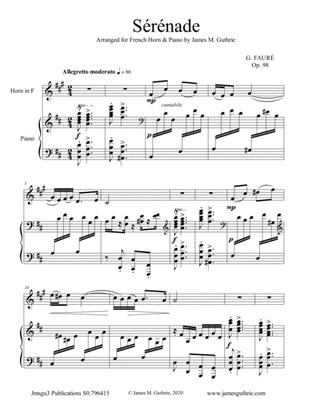Fauré: Sérénade Op. 98 for French Horn & Piano