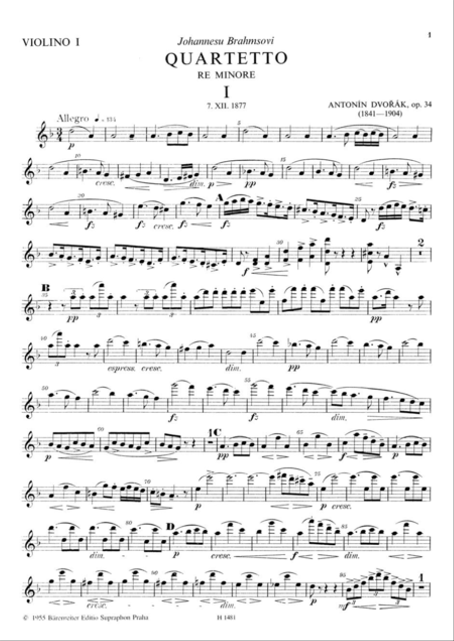 Streichquartett no. 9 d-Moll, op. 34 String Quartet scores gallery preview page 2