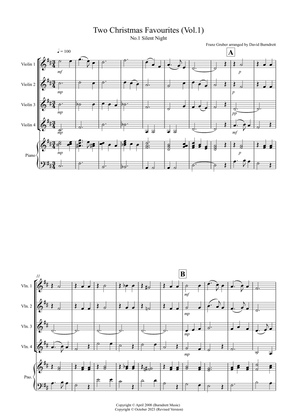 2 Christmas Favourites for Violin Quartet (volume one)
