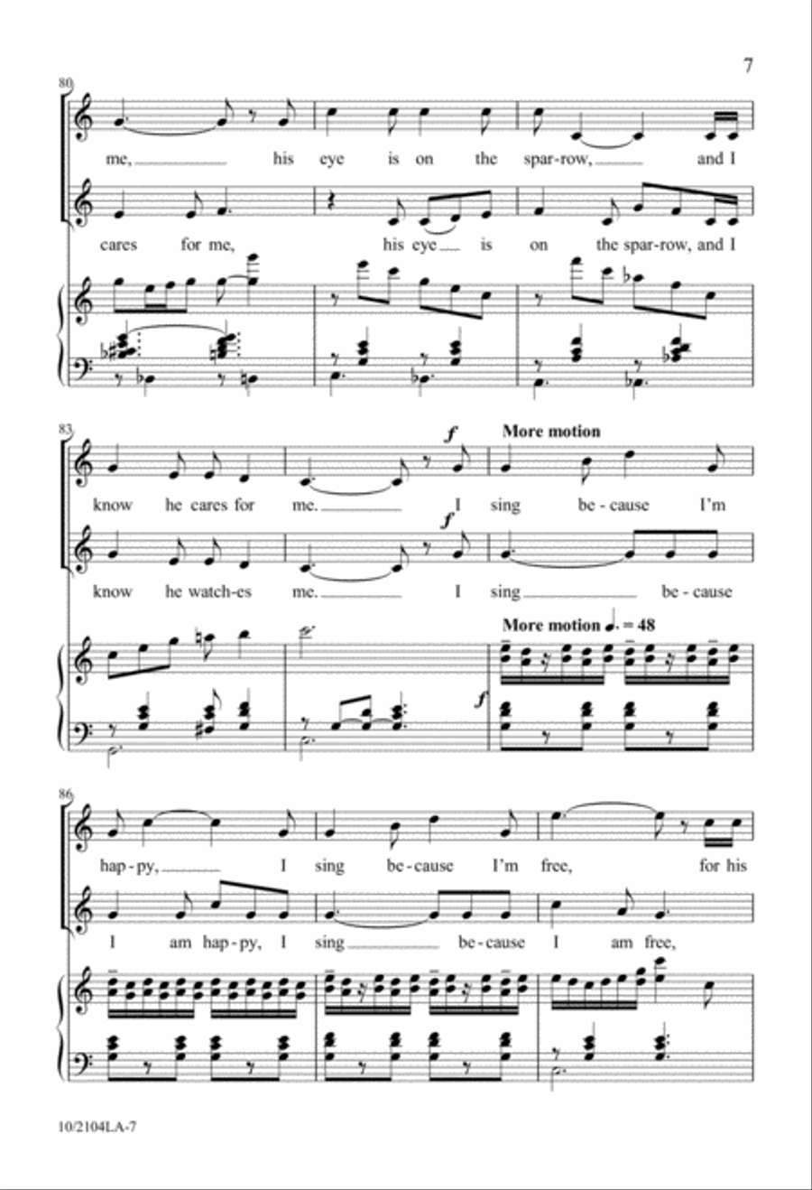 His Eye is on the Sparrow 2-Part scores gallery preview page 7