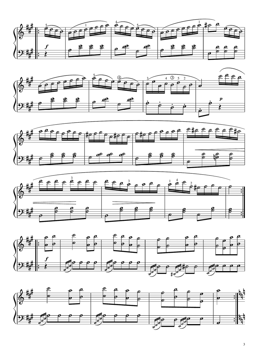 Turkish March (Rondo Alla Turca) MOZART with note names (original version no edit) Piano Method scores gallery preview page 3
