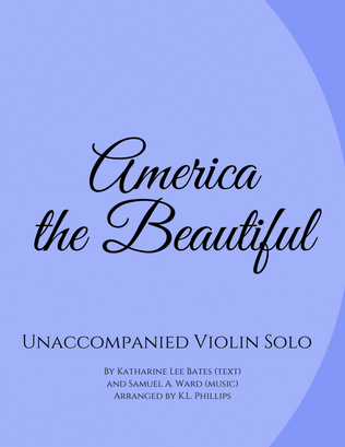 Book cover for America the Beautiful - Unaccompanied Violin Solo