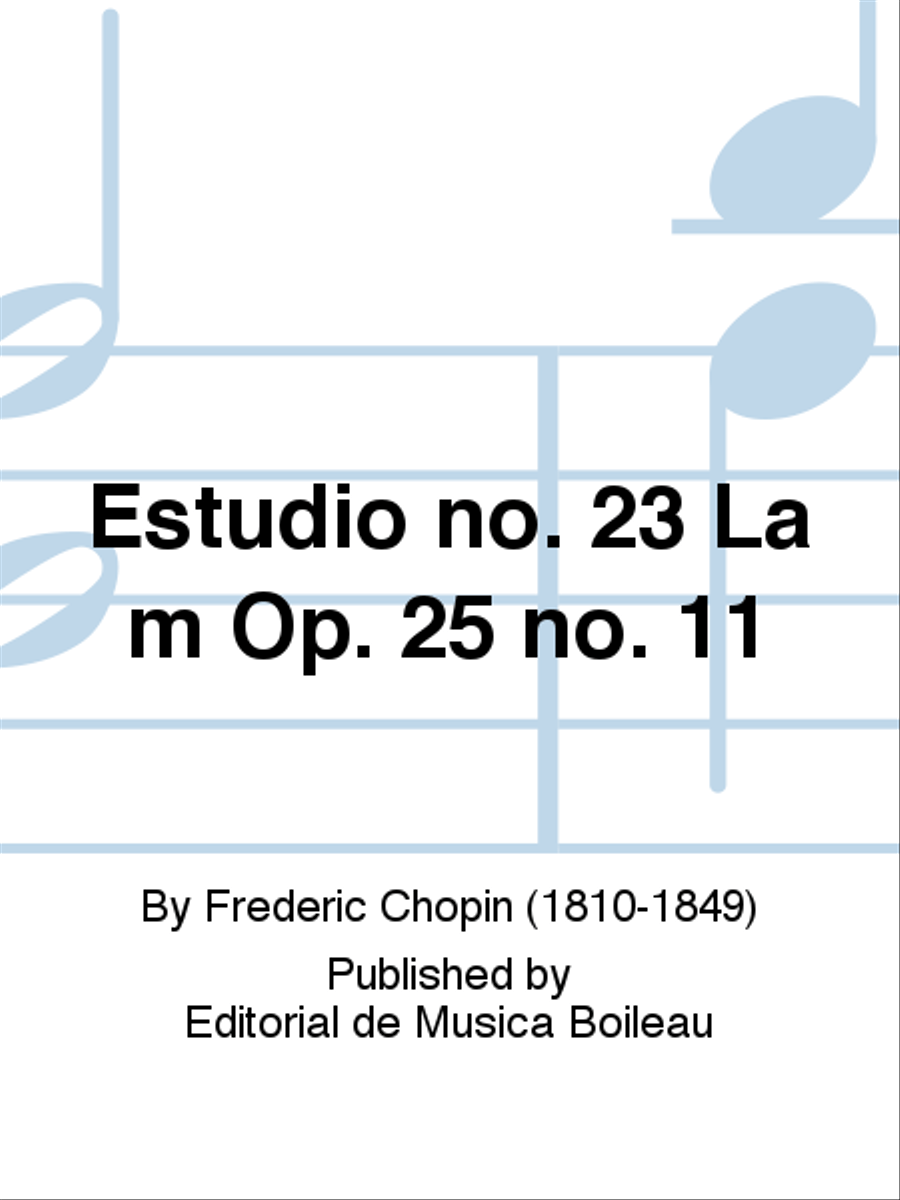 Estudio no. 23 La m Op. 25 no. 11 Piano Solo scores gallery preview page 1