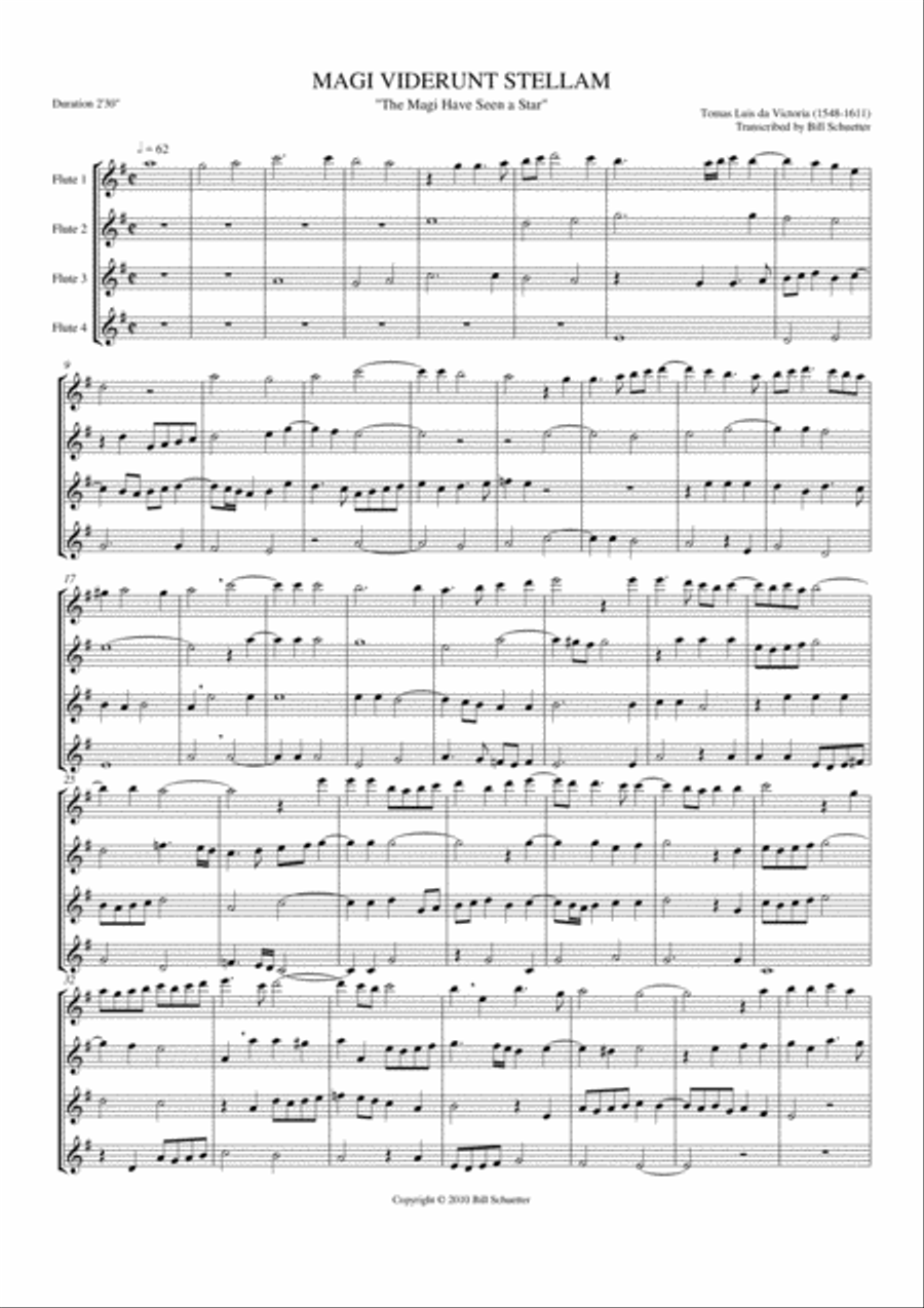 Magi Viderunt Stellam Flute Quartet scores gallery preview page 1