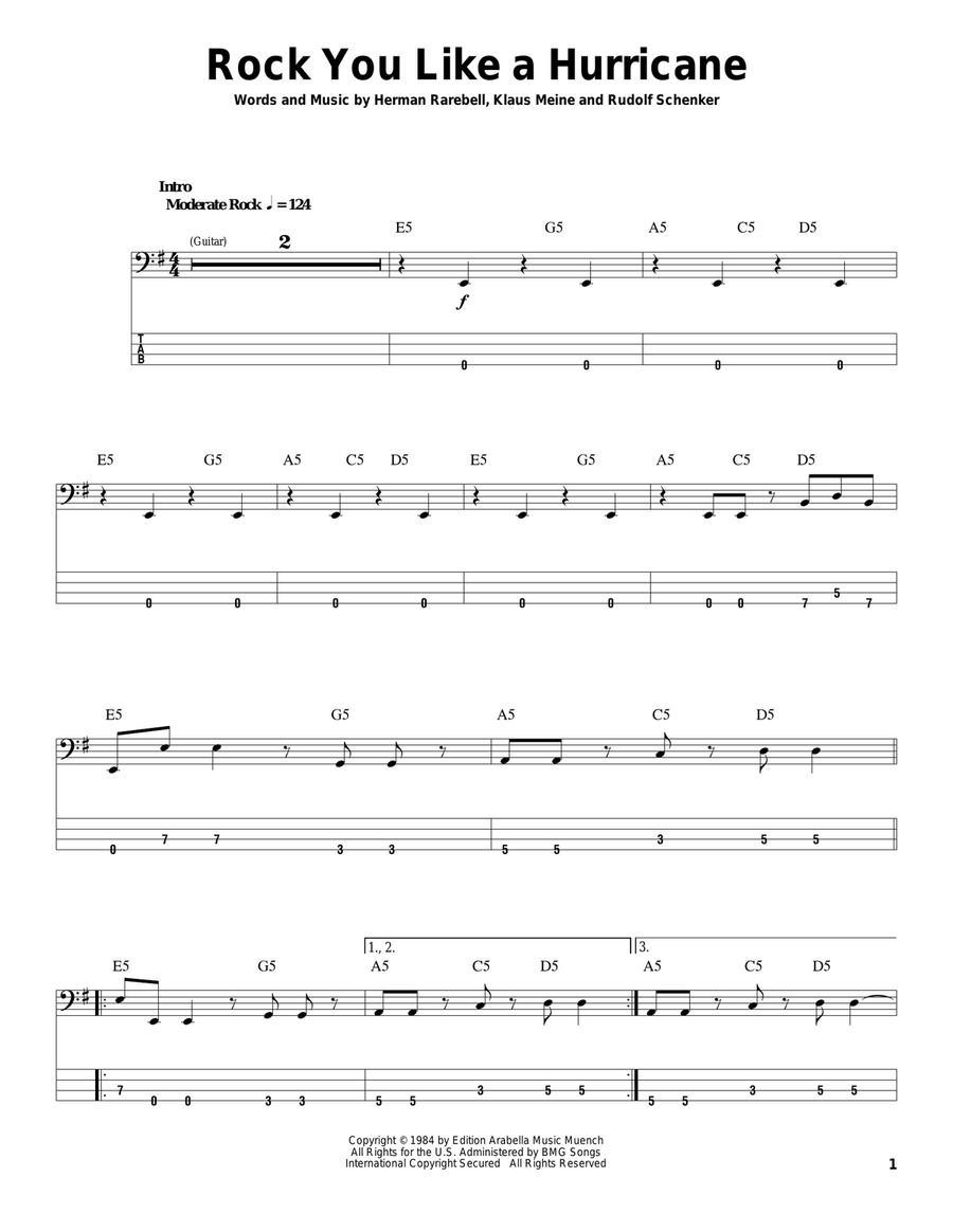 Rock You Like A Hurricane Acoustic Guitar scores gallery preview page 1