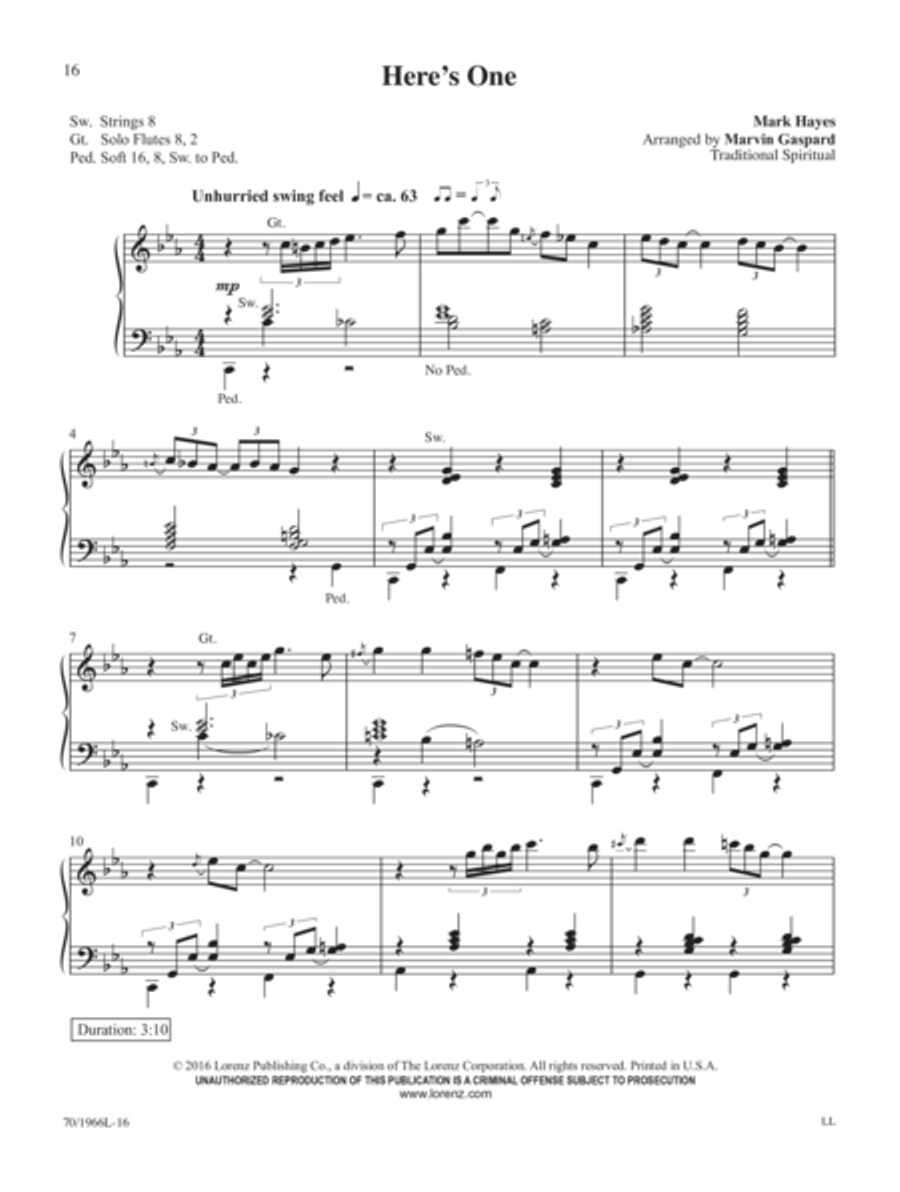 Mark Hayes: Spirituals for Organ Organ Solo scores gallery preview page 8