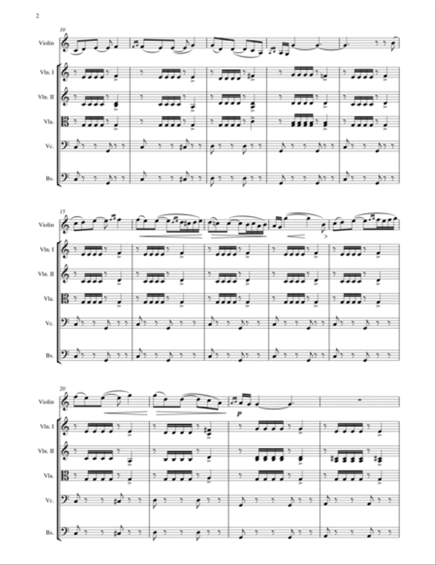 Sarasate : Romance Andaluse for Violin and String Orchestra String Orchestra scores gallery preview page 2