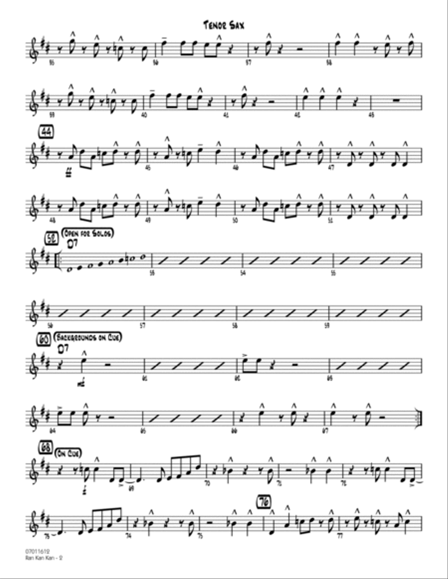 Ran Kan Kan - Tenor Sax Ran Kan Kan - Tenor Sax Jazz Ensemble scores gallery preview page 2