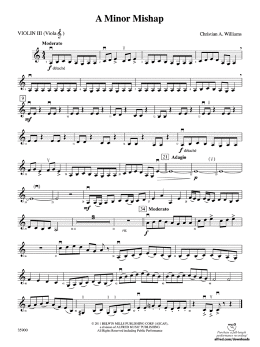 A Minor Mishap: 3rd Violin (Viola [TC]) String Orchestra scores gallery preview page 1
