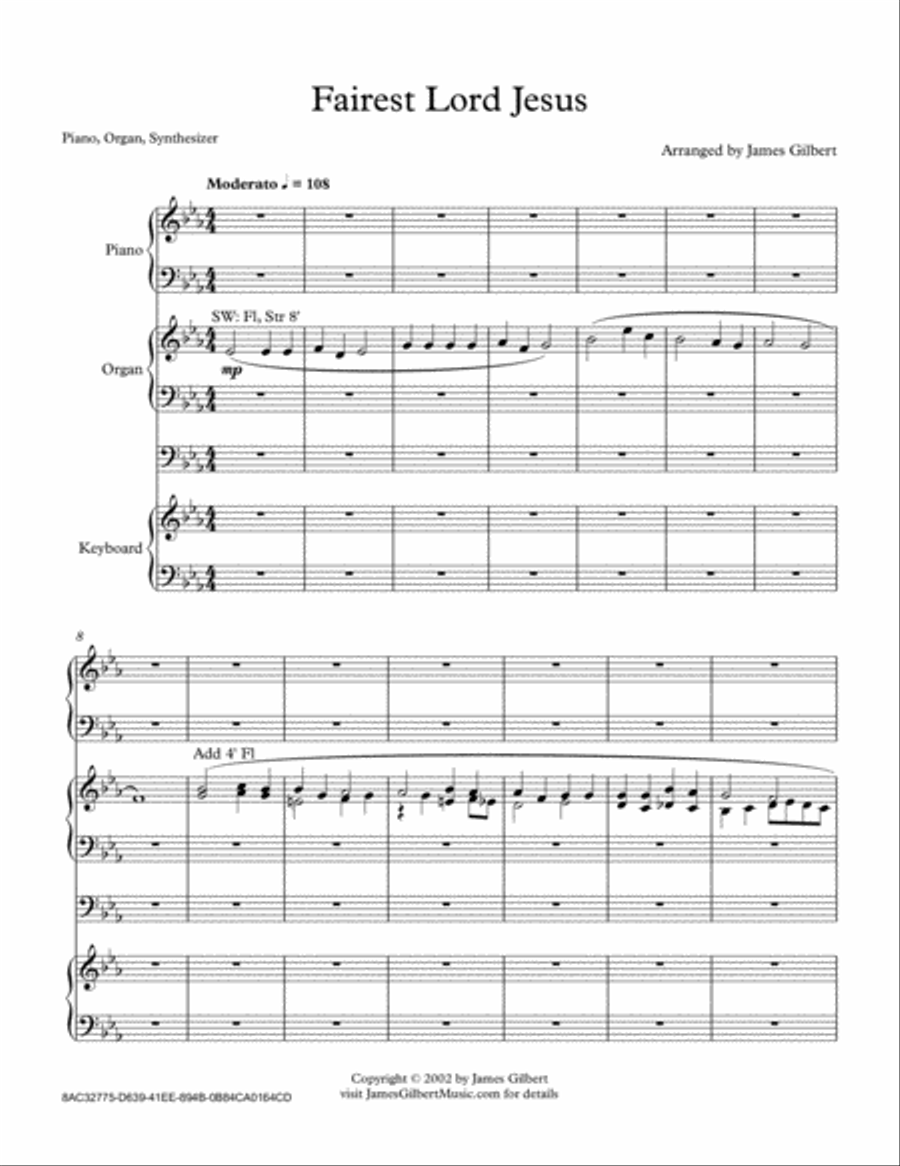 Fairest Lord Jesus Fairest Lord Jesus Small Ensemble scores gallery preview page 1