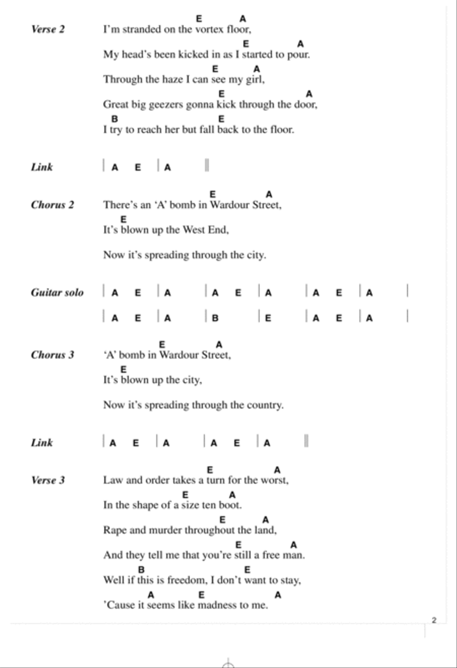 A Bomb In Wardour Street Electric Guitar scores gallery preview page 2