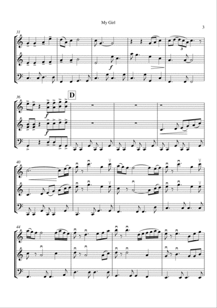 My Girl String Trio scores gallery preview page 4