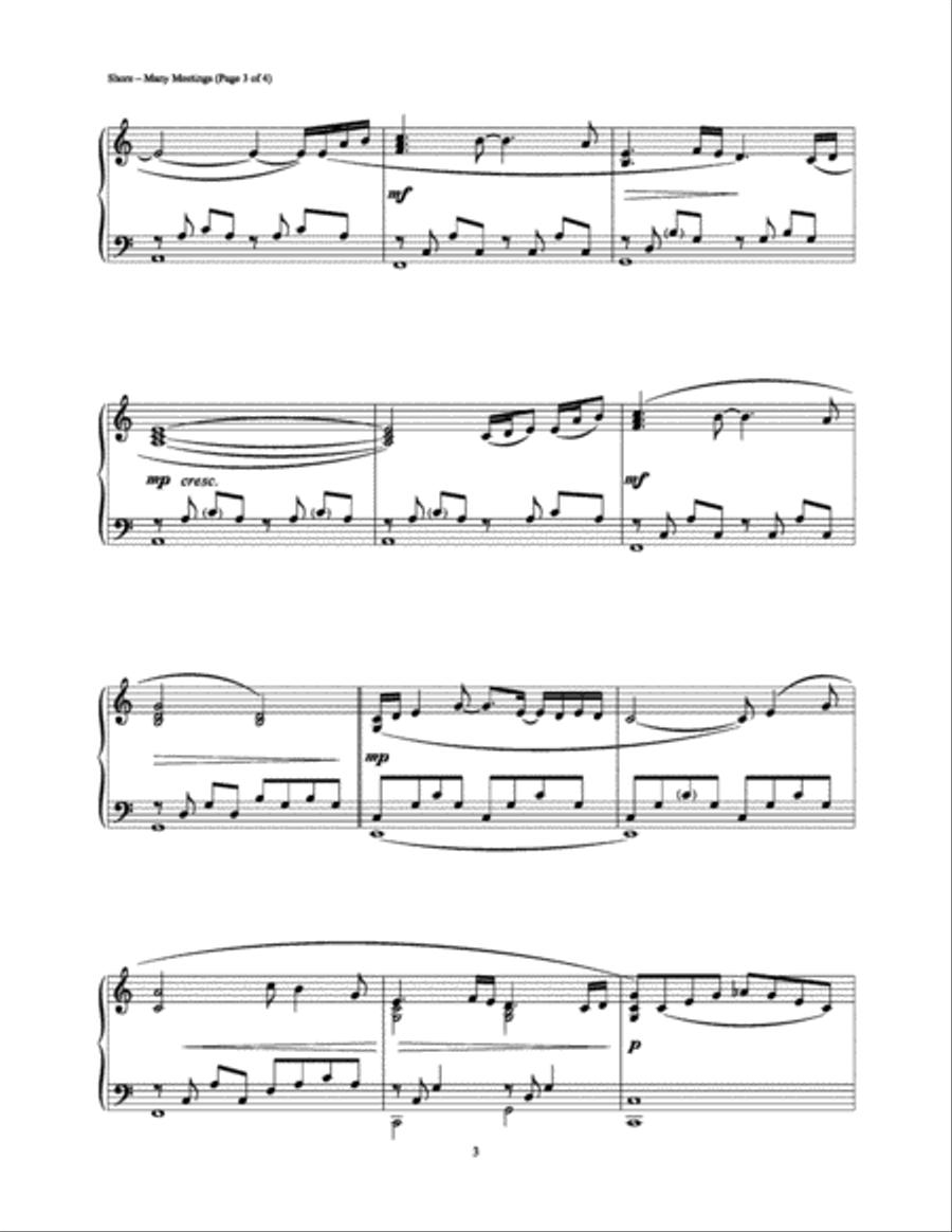 Many Meetings Piano Solo scores gallery preview page 3