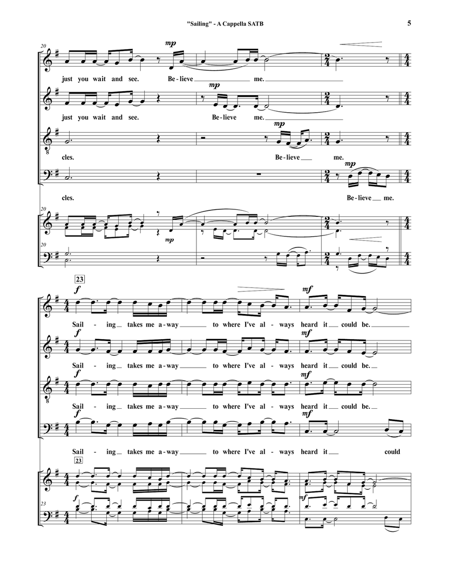 Sailing Sailing 4-Part scores gallery preview page 5