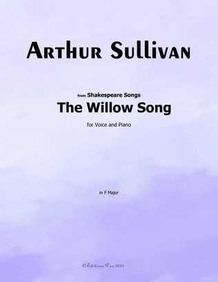 Book cover for The Willow Song, by A. Sullivan, in F Major