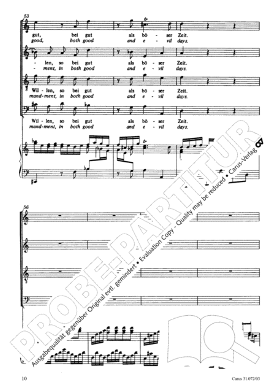 All cantate be by God's commandment (Alles nur nach Gottes Willen) 4-Part scores gallery preview page 11