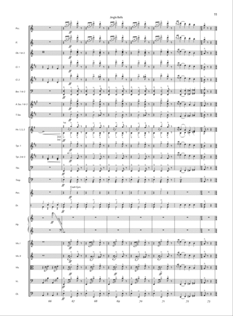 Jingle Bells by James Pierpont Full Orchestra - Sheet Music page 8