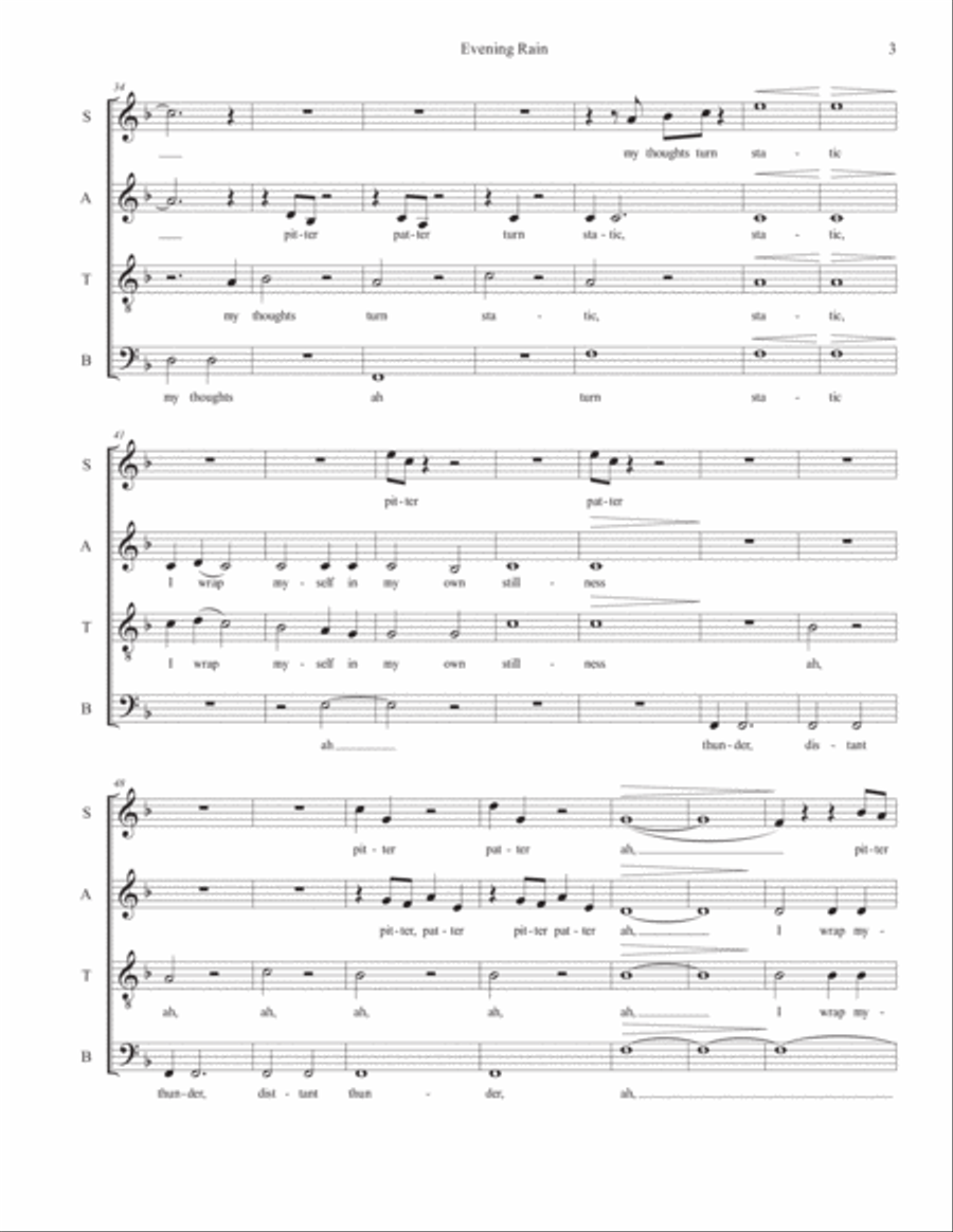Evening Rain 4-Part scores gallery preview page 4