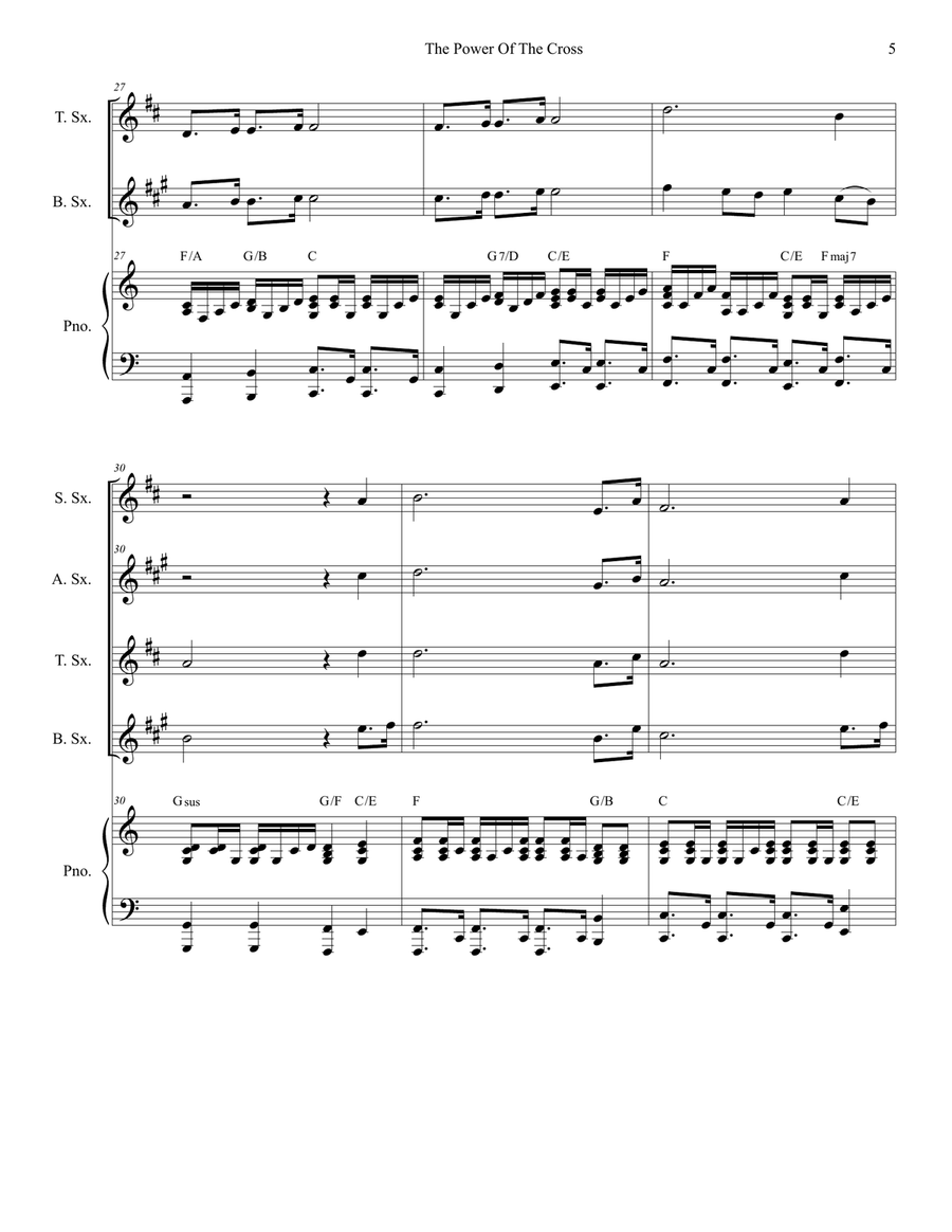 The Power Of The Cross (Oh To See The Dawn) Saxophone Quartet scores gallery preview page 5
