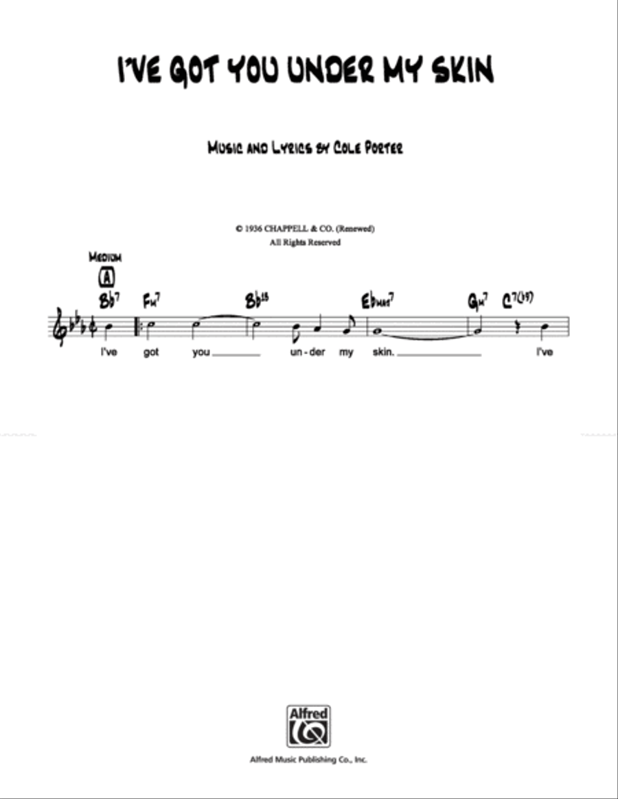 I've Got You Under My Skin School and Community scores gallery preview page 1