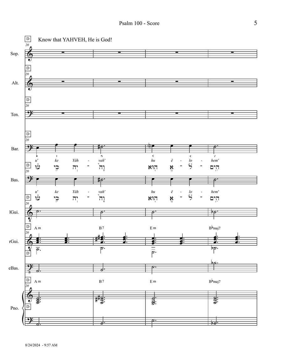 Psalm 100 - Score Only Small Ensemble scores gallery preview page 5
