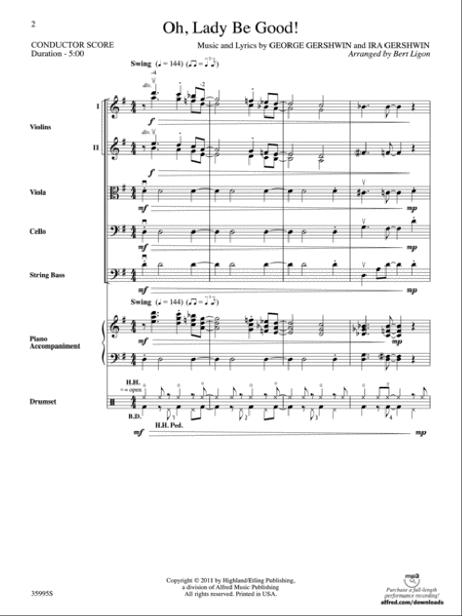 Oh, Lady Be Good! Oh, Lady Be Good! String Orchestra scores gallery preview page 2