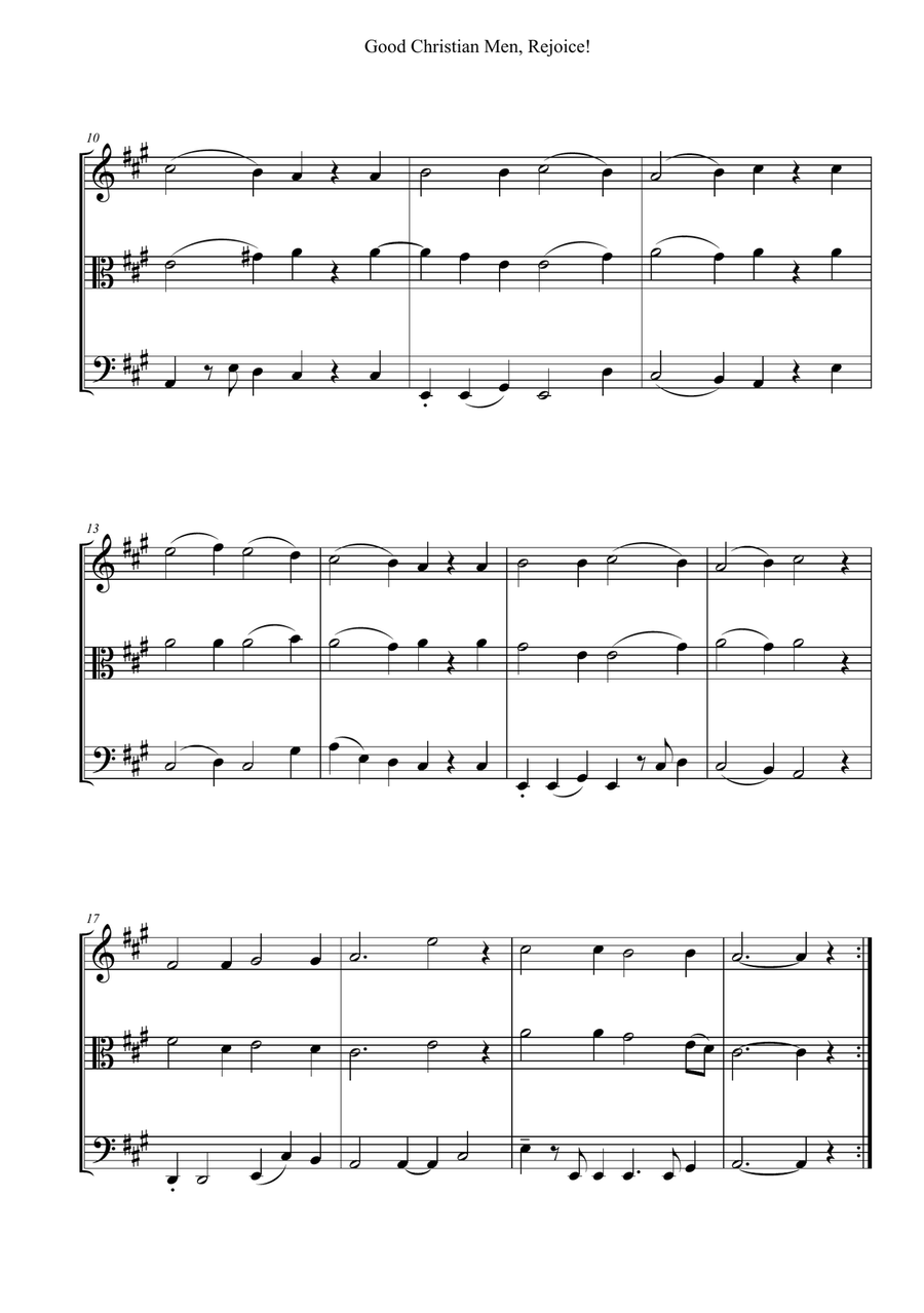 Good Christian Men, Rejoice! String Trio scores gallery preview page 2