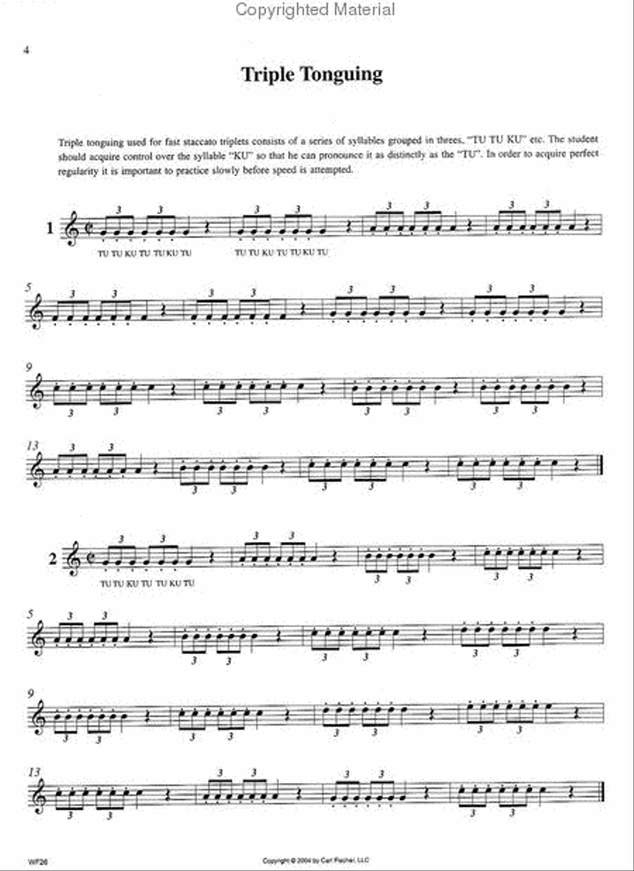 Double shop tonguing trumpet
