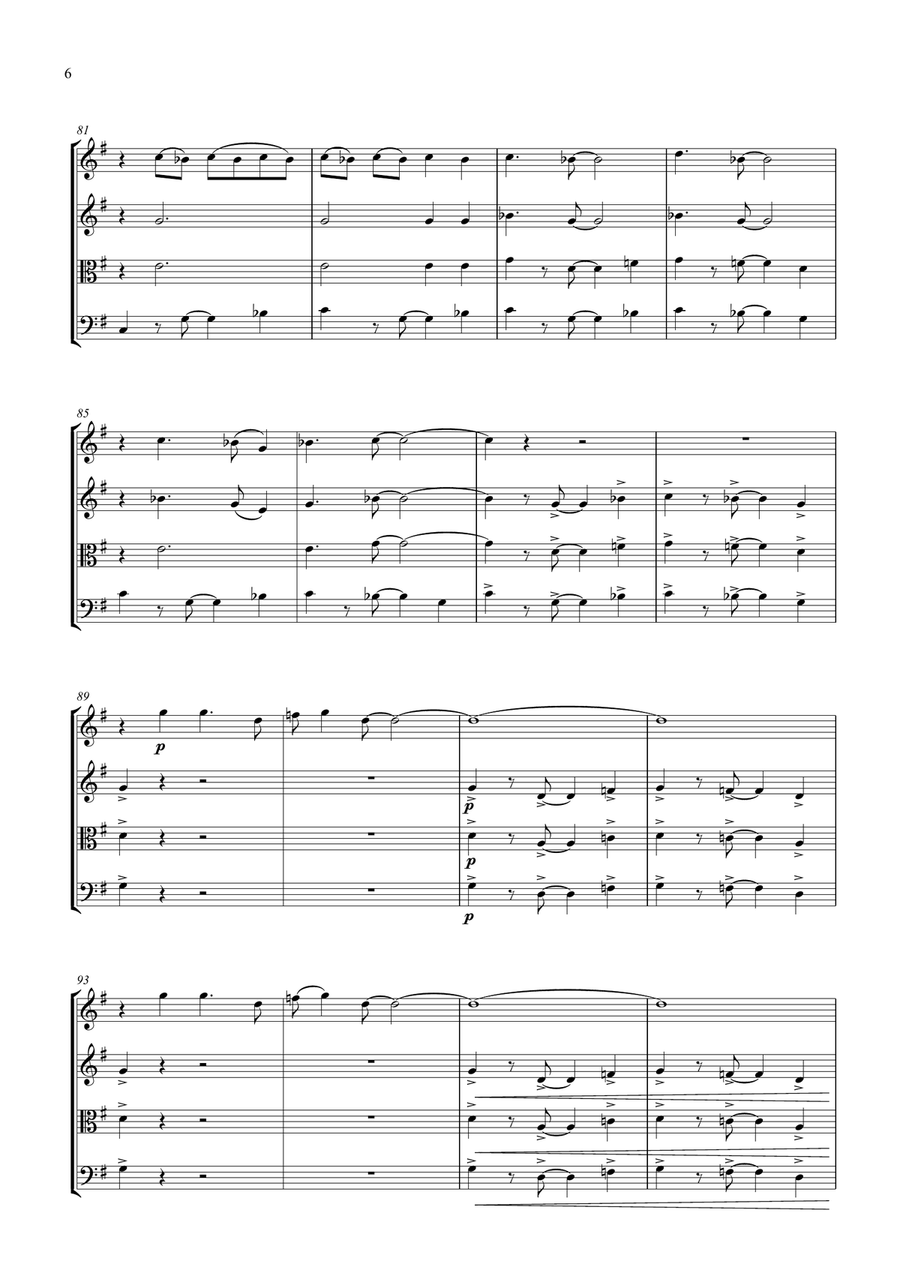 Walk Like An Egyptian String Quartet scores gallery preview page 6