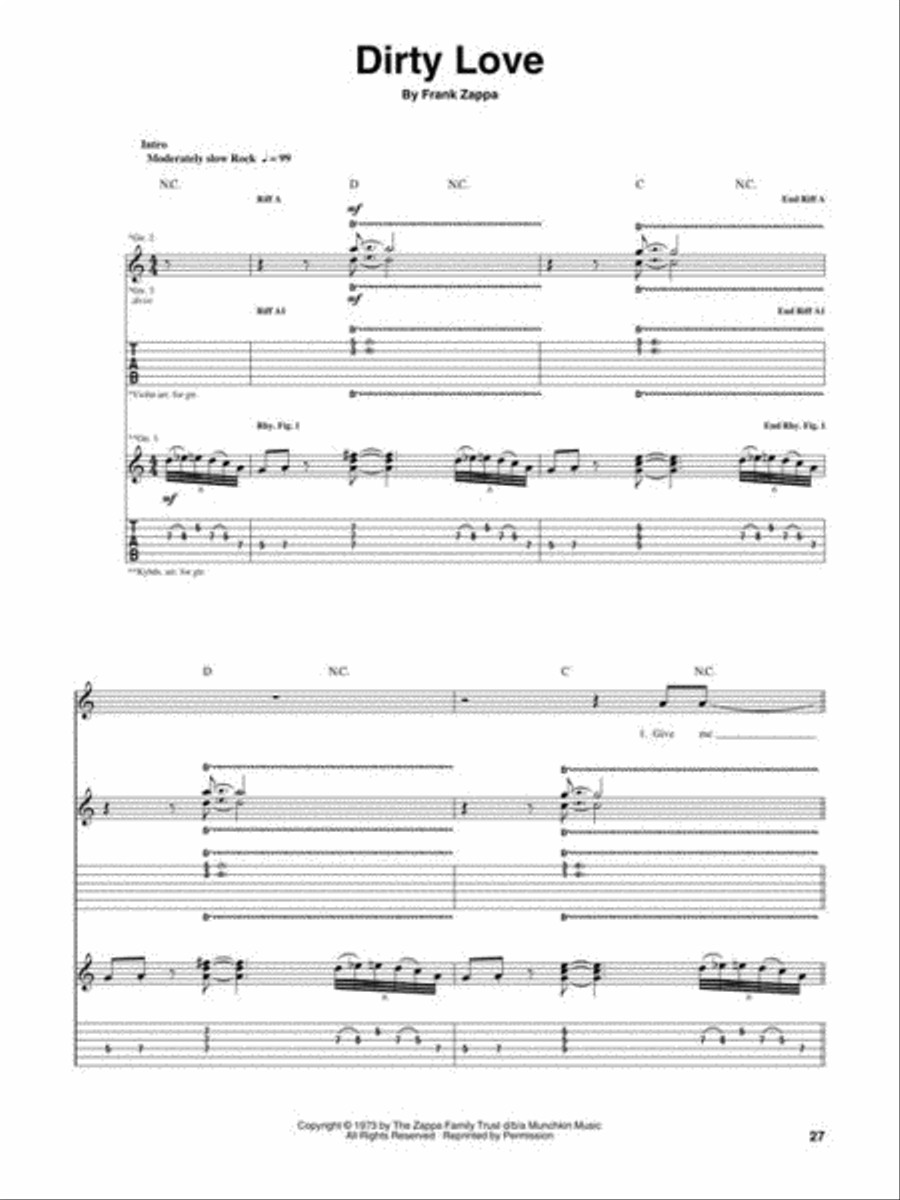 Frank Zappa – Over-Nite Sensation Electric Guitar scores gallery preview page 6