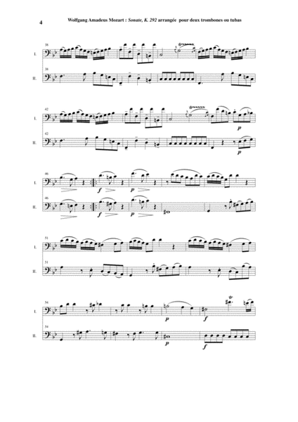 Wolfgang Amadeus Mozart: Sonata in Bb K. 292 for two trombones