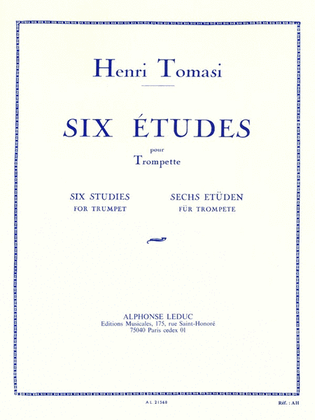 Book cover for Six Etudes Pour Trompette (trumpet)