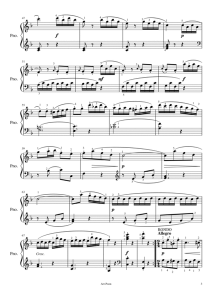 Beethoven - Sonatina in F Major - Anh.5 No.2 - For Piano Solo Original With Fingered image number null