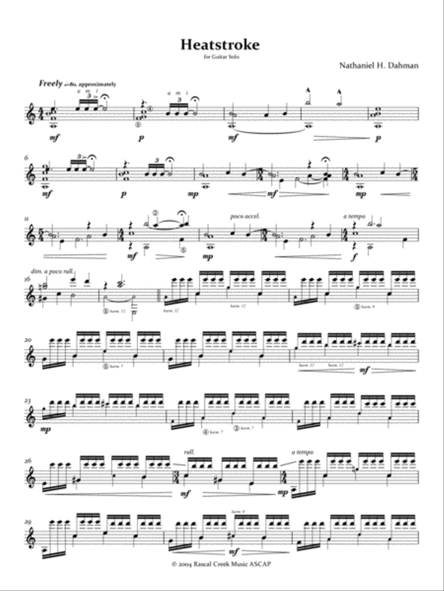 Heatstroke Classical Guitar scores gallery preview page 1