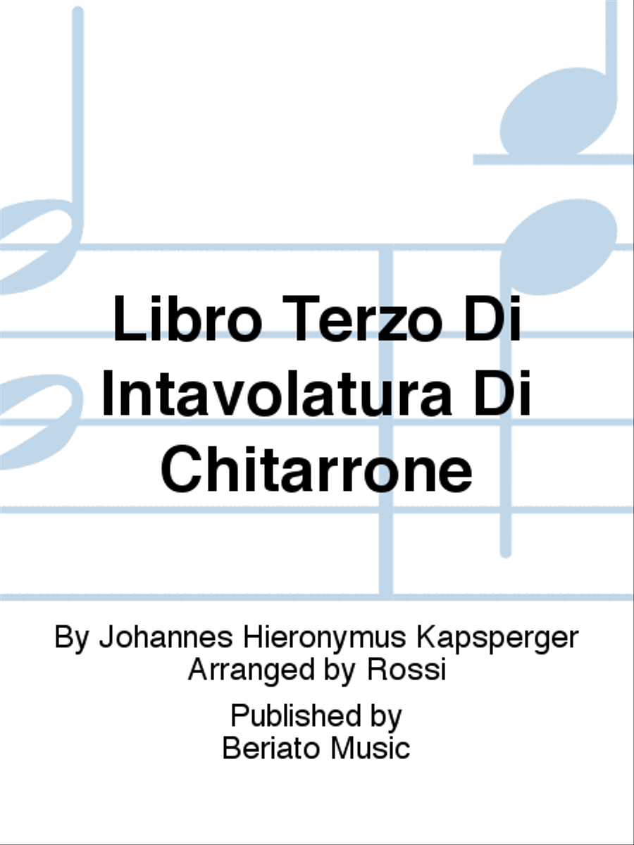 Libro Terzo Di Intavolatura Di Chitarrone Guitar scores gallery preview page 1
