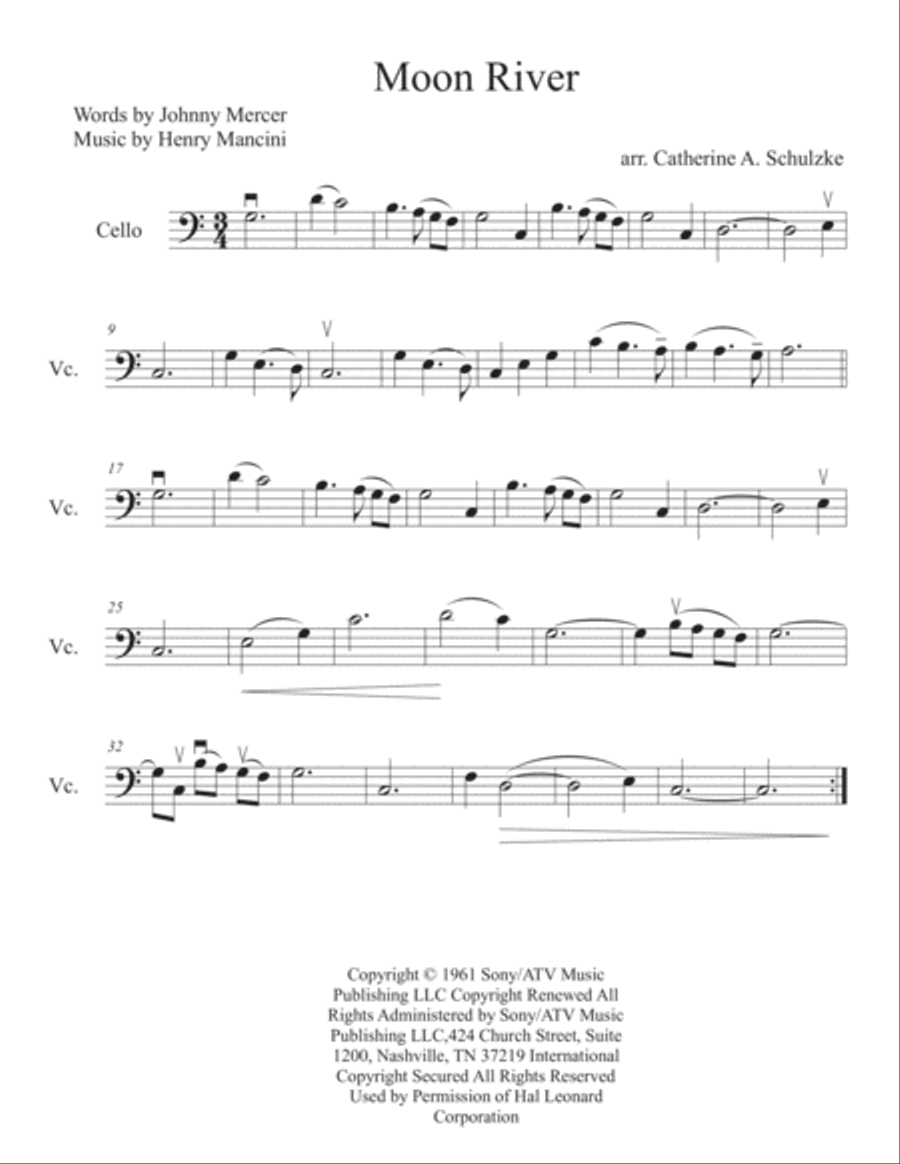 Beyond The Sea Cello Solo scores gallery preview page 1