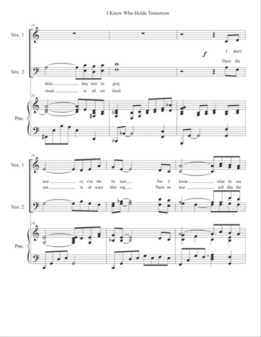 I Know Who Holds Tomorrow Choir scores gallery preview page 4